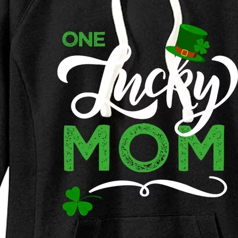 One Lucky Mom St Patrick's Day Mom Cool Gift Women's Fleece Hoodie