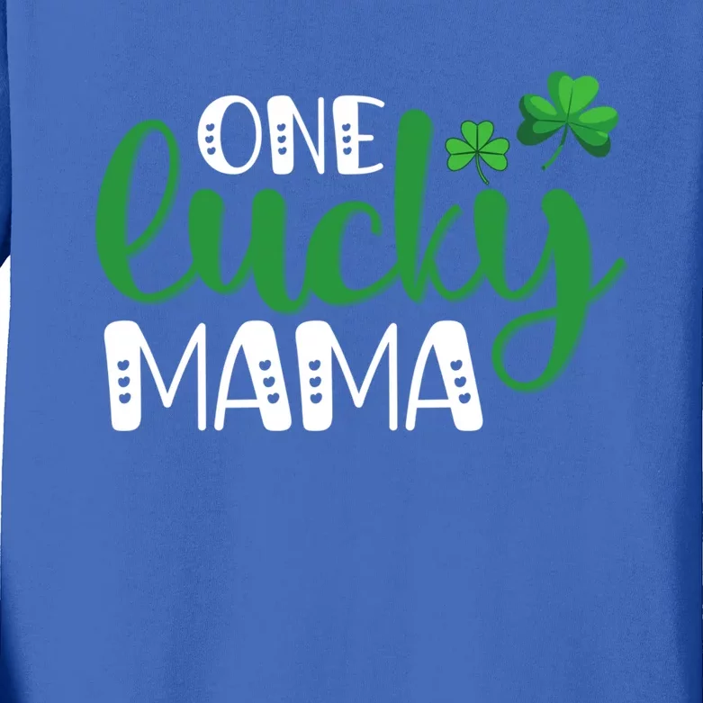 One Lucky Mama Saint Patricks Day St Pattys Funny Mom Great Gift Kids Long Sleeve Shirt