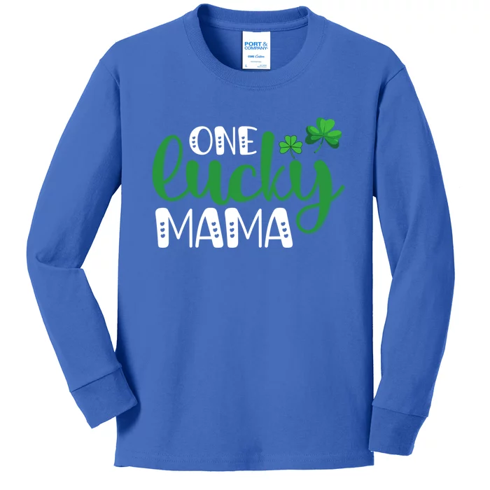 One Lucky Mama Saint Patricks Day St Pattys Funny Mom Great Gift Kids Long Sleeve Shirt