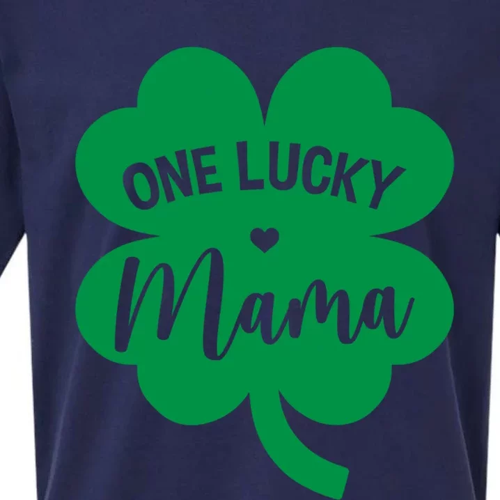 One Lucky Mama Shamrock Four Leaf Clover St Patricks Day Mom Gift Sueded Cloud Jersey T-Shirt