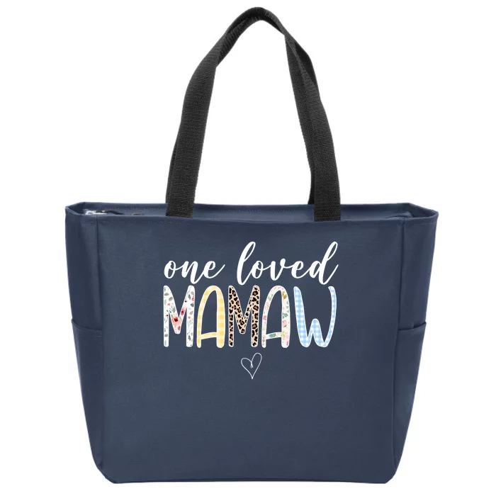 One Loved Mamaw Mothers Day Cute Zip Tote Bag