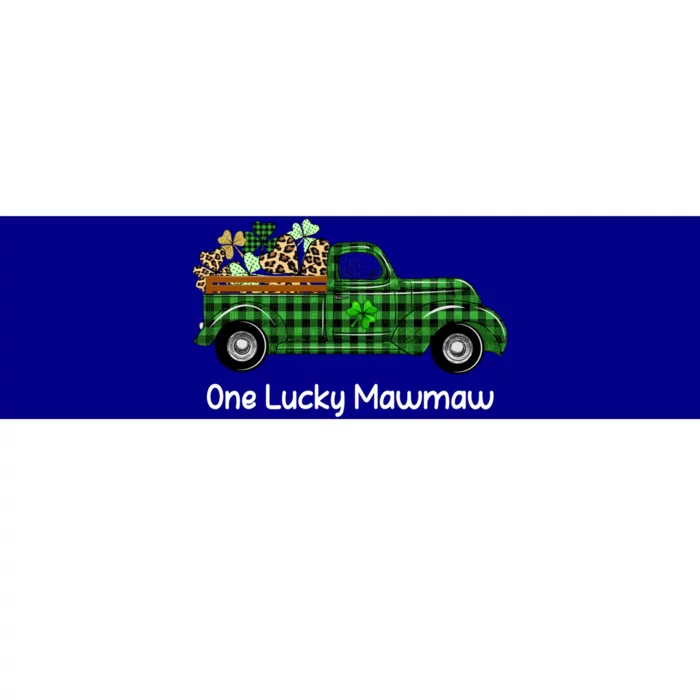 One Lucky Mawmaw Green Plaid Truck Shamrocks St Patricks Day Gift Bumper Sticker