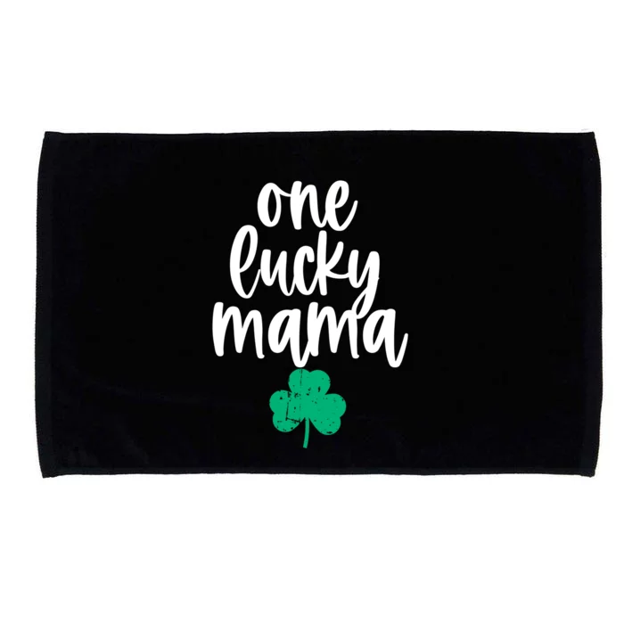 One Lucky Mama Shamrock Saint Patricks Day Mom Mommy Momma Meaningful Gift Microfiber Hand Towel