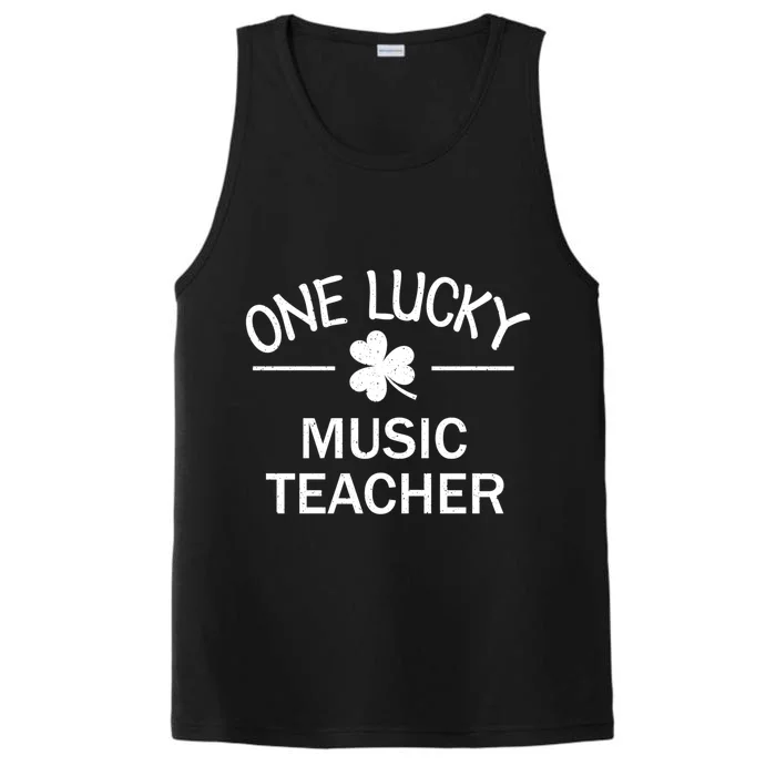 One Lucky Music Teacher Matching St Patricks Day Gift Performance Tank