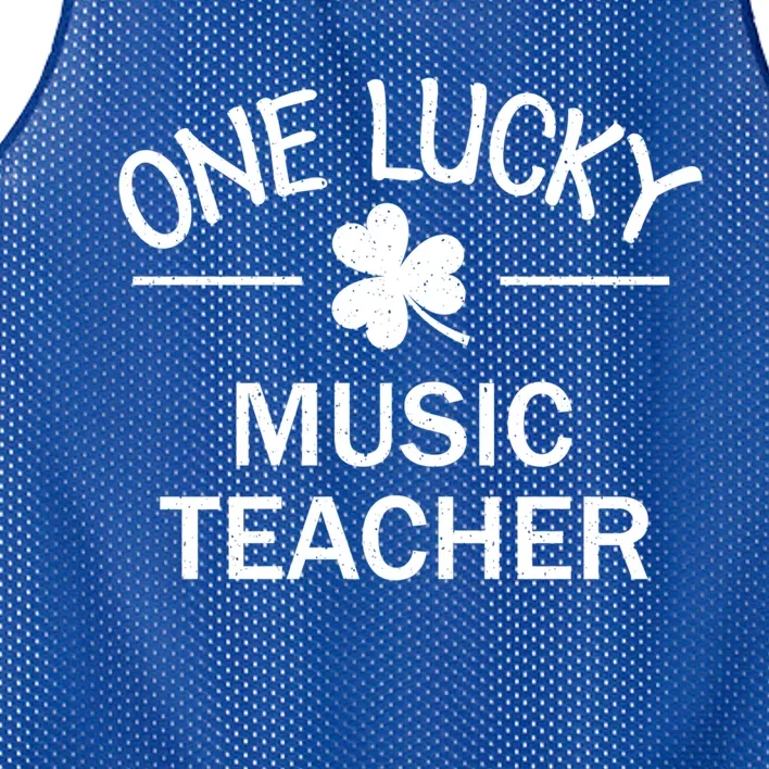 One Lucky Music Teacher Matching St Patricks Day Gift Mesh Reversible Basketball Jersey Tank