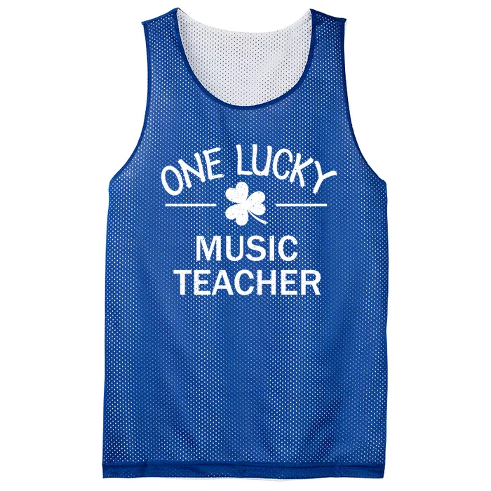 One Lucky Music Teacher Matching St Patricks Day Gift Mesh Reversible Basketball Jersey Tank