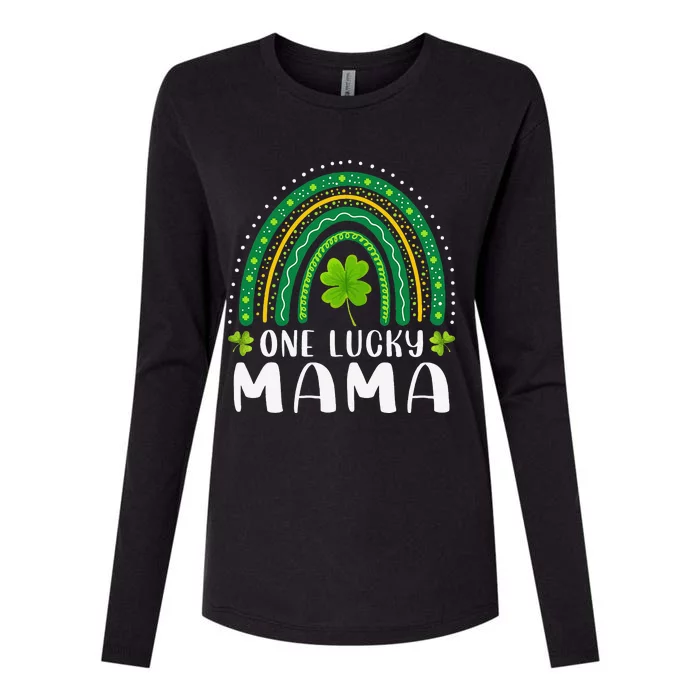 One Lucky Mama Rainbow Saint Patrick's Day Lucky Mom Mother Womens Cotton Relaxed Long Sleeve T-Shirt