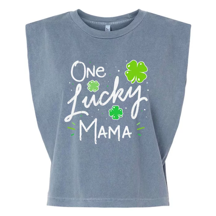 One Lucky Mama St Patricks Day Women Mom Mother Shamrock Garment-Dyed Women's Muscle Tee