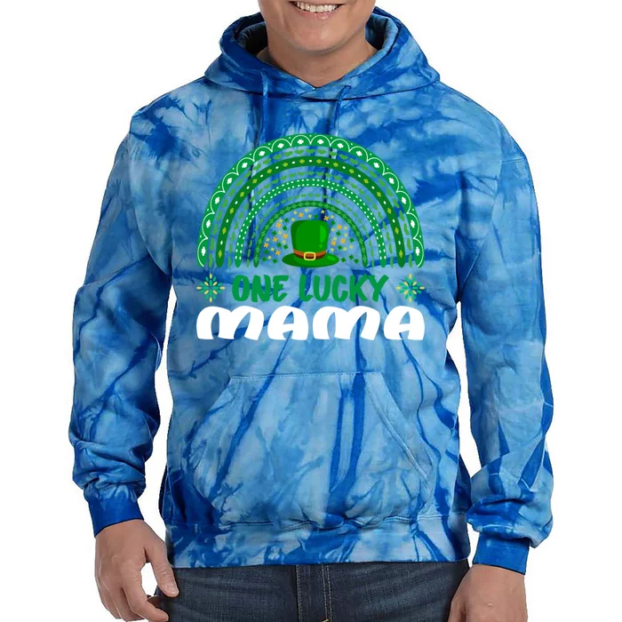 One Lucky Mama Gift St Patrick's Day Funny For Mama Cute Gift Tie Dye Hoodie