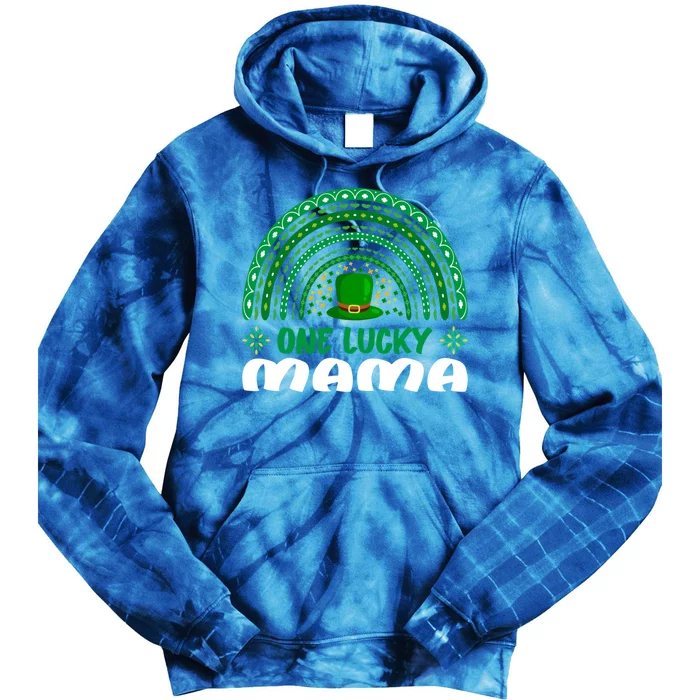 One Lucky Mama Gift St Patrick's Day Funny For Mama Cute Gift Tie Dye Hoodie