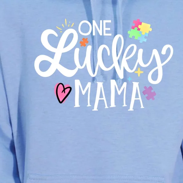 One Lucky Mama Autism Awareness Gift Unisex Surf Hoodie