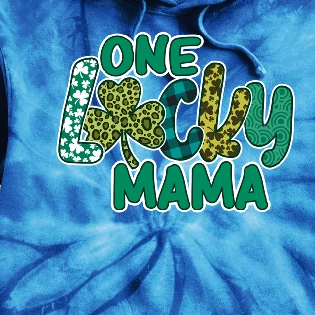 One Lucky Mama Shamrock St Patrick's Day Mother Cute Gift Tie Dye Hoodie