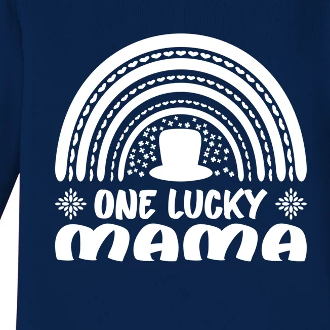 One Lucky Mama Great Gift St Patrick's Day Funny For Mama Gift Baby Long Sleeve Bodysuit