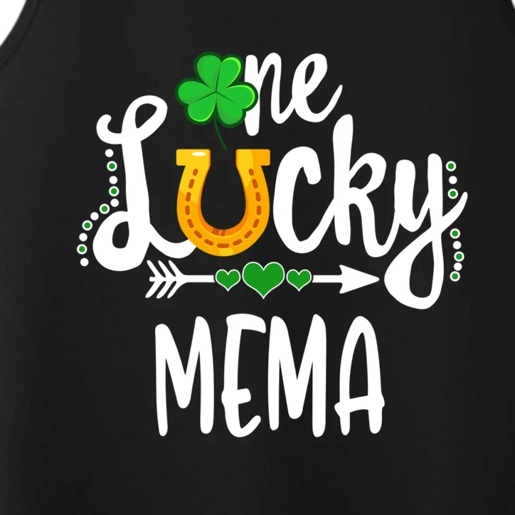 One Lucky Mema St Patricks Day Matching Mom Grandma Cool Gift Performance Tank