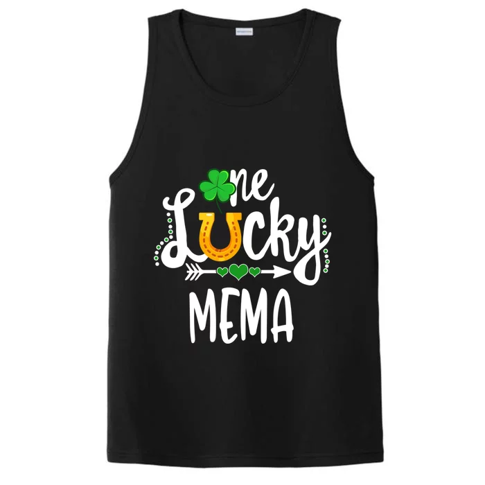 One Lucky Mema St Patricks Day Matching Mom Grandma Cool Gift Performance Tank