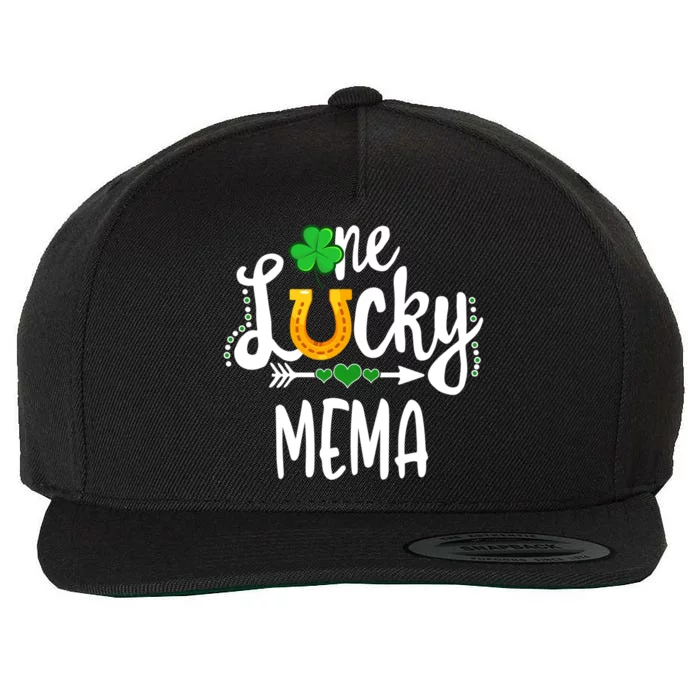 One Lucky Mema St Patricks Day Matching Mom Grandma Cool Gift Wool Snapback Cap