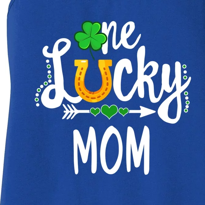 One Lucky Mom St Patricks Day Matching Mother Mommy Gift Women's Racerback Tank