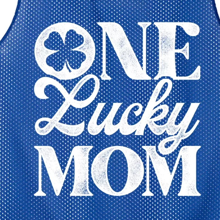 One Lucky Mom St Patricks Day Shamrock Ireland Irish Green Gift Mesh Reversible Basketball Jersey Tank