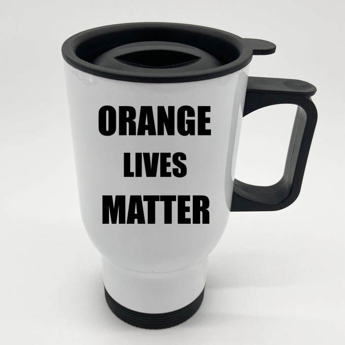 Orange Lives Matter Front & Back Stainless Steel Travel Mug