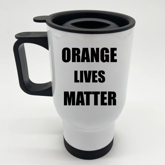 Orange Lives Matter Front & Back Stainless Steel Travel Mug