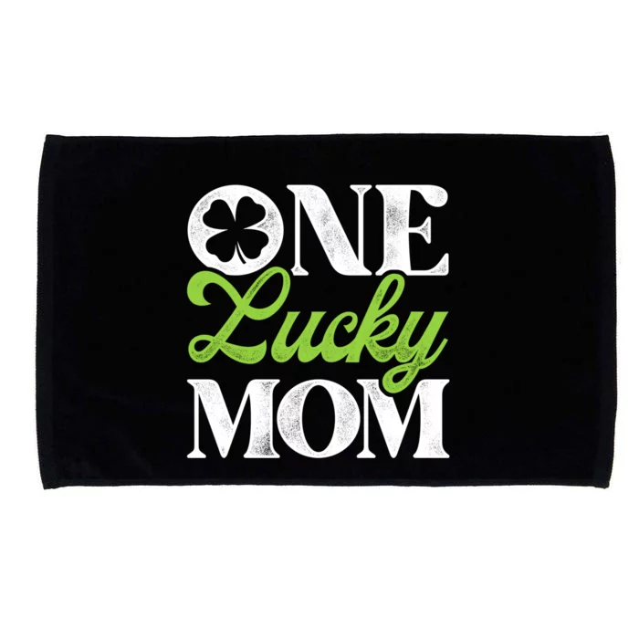 One Lucky Mom St Patricks Day Shamrock Ireland Irish Green Gift Microfiber Hand Towel