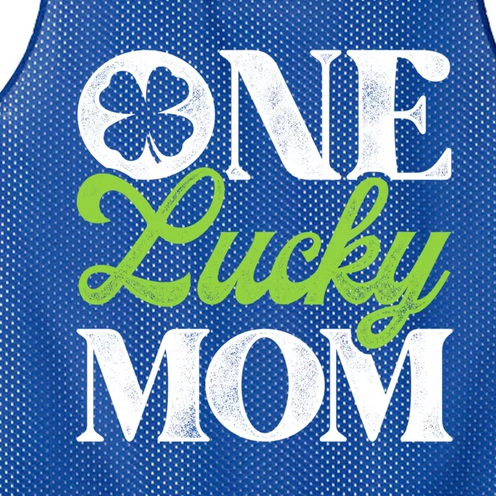 One Lucky Mom St Patricks Day Shamrock Ireland Irish Green Gift Mesh Reversible Basketball Jersey Tank