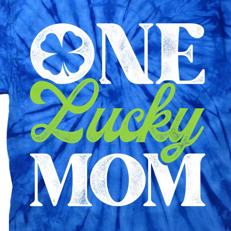 One Lucky Mom St Patricks Day Shamrock Ireland Irish Green Gift Tie-Dye T-Shirt