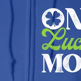 One Lucky Mom St Patricks Day Shamrock Ireland Irish Green Gift Full Zip Hoodie