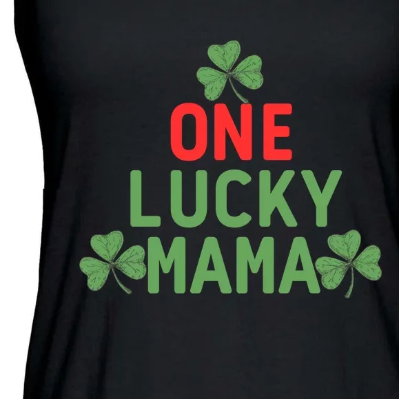 One Lucky Mama St Patricks Day Ladies Essential Flowy Tank