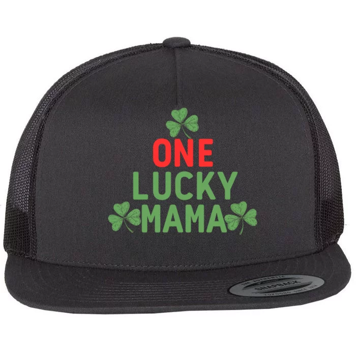 One Lucky Mama St Patricks Day Flat Bill Trucker Hat