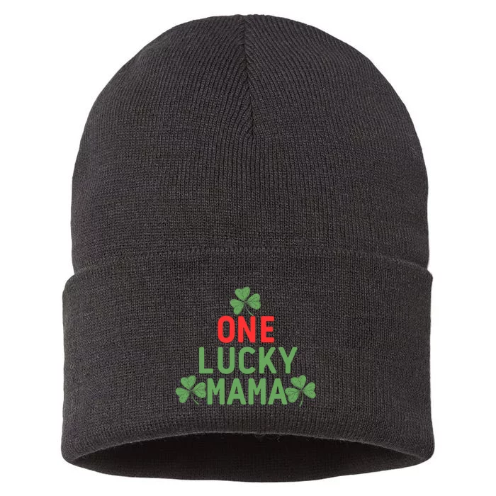 One Lucky Mama St Patricks Day Sustainable Knit Beanie