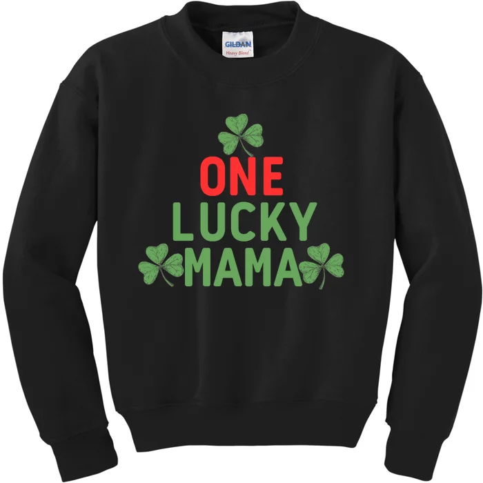 One Lucky Mama St Patricks Day Kids Sweatshirt