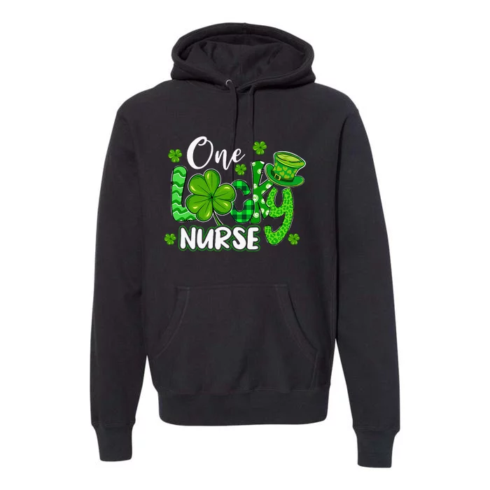 One Lucky Nurse St Patricks Day Shamrock Irish Nursing Tee Premium Hoodie