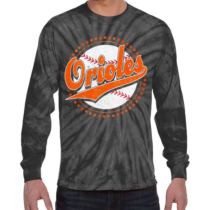 Orioles Last Name Personalized Costume First Name Tie-Dye Long Sleeve Shirt