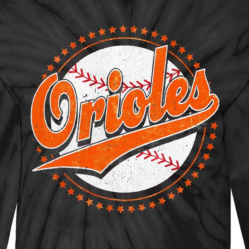 Orioles Last Name Personalized Costume First Name Tie-Dye Long Sleeve Shirt