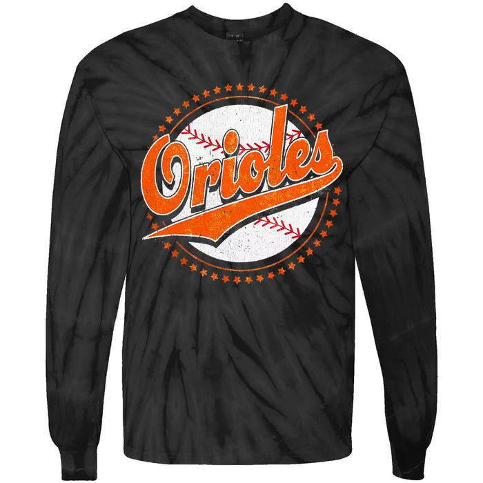 Orioles Last Name Personalized Costume First Name Tie-Dye Long Sleeve Shirt