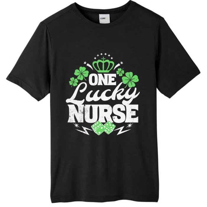 One Lucky Nurse St Patricks Day Gift Vintage 70s Dice ChromaSoft Performance T-Shirt