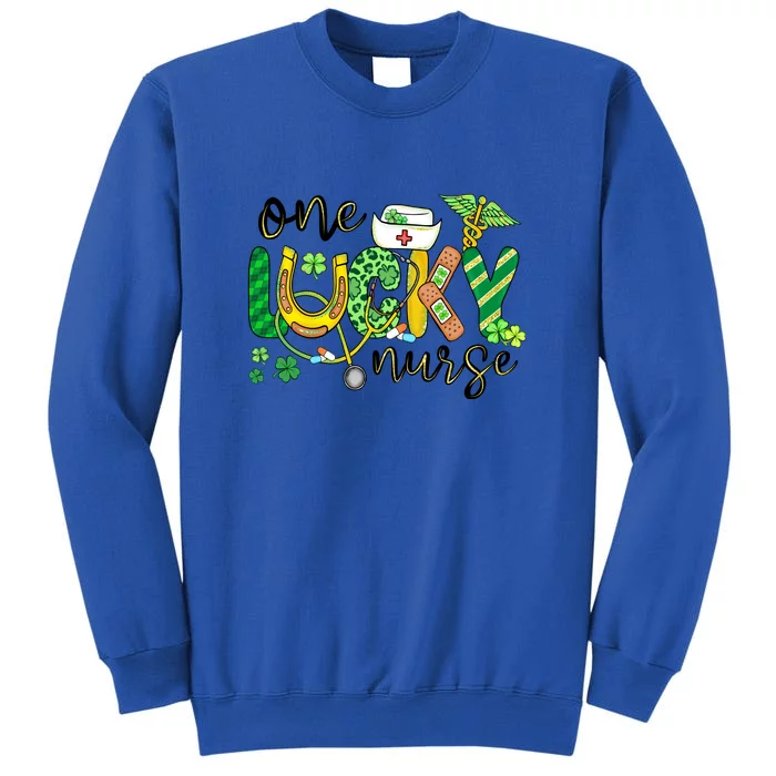 One Lucky Nurse Scrub RN ICU ER St Patricks Day Nurses Women Sweatshirt