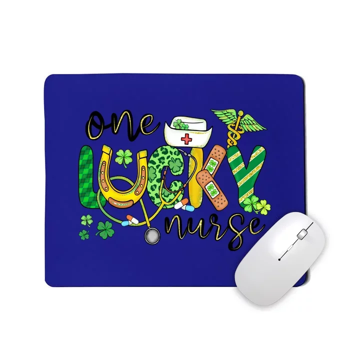 One Lucky Nurse Scrub RN ICU ER St Patricks Day Nurses Women Mousepad