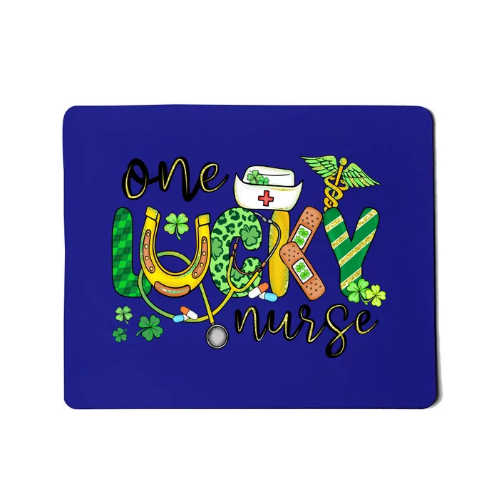 One Lucky Nurse Scrub RN ICU ER St Patricks Day Nurses Women Mousepad