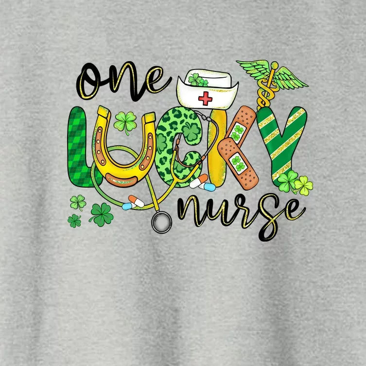 One Lucky Nurse Scrub RN ICU ER St Patricks Day Nurses Women Women's Crop Top Tee