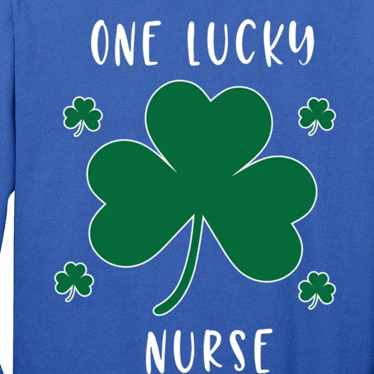 One Lucky Nurse St Patrick's Day Irish Shamrock Nurse Great Gift Tall Long Sleeve T-Shirt