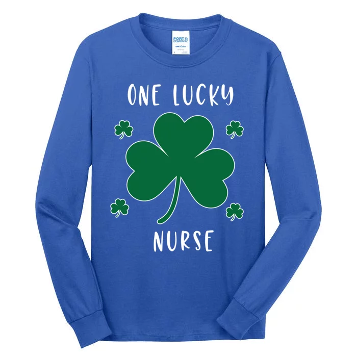 One Lucky Nurse St Patrick's Day Irish Shamrock Nurse Great Gift Tall Long Sleeve T-Shirt