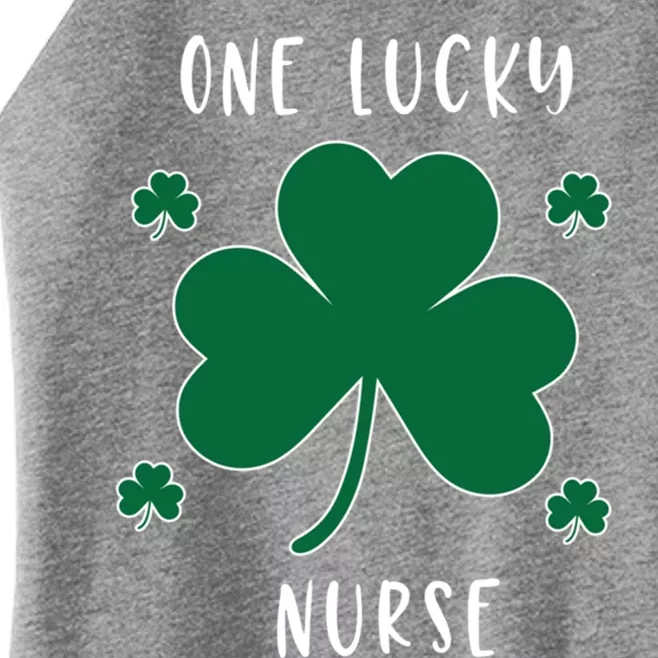 One Lucky Nurse St Patrick's Day Irish Shamrock Nurse Great Gift Women’s Perfect Tri Rocker Tank