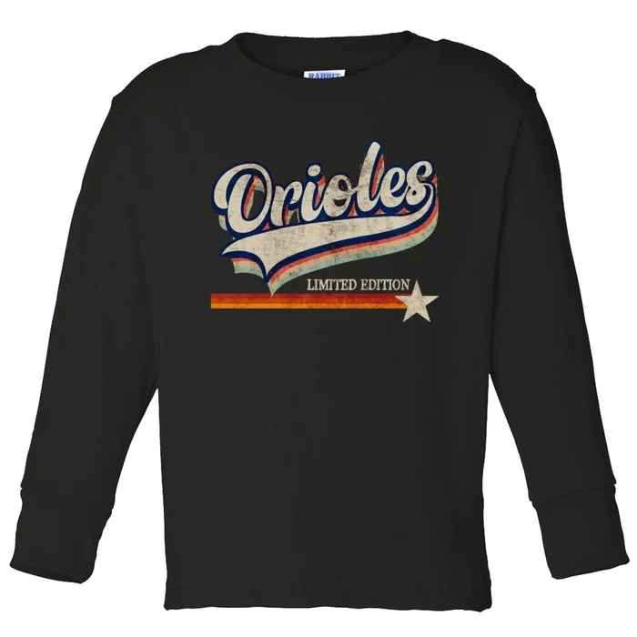 Orioles Last Name Pride Classic Orioles Limited Edition Toddler Long Sleeve Shirt