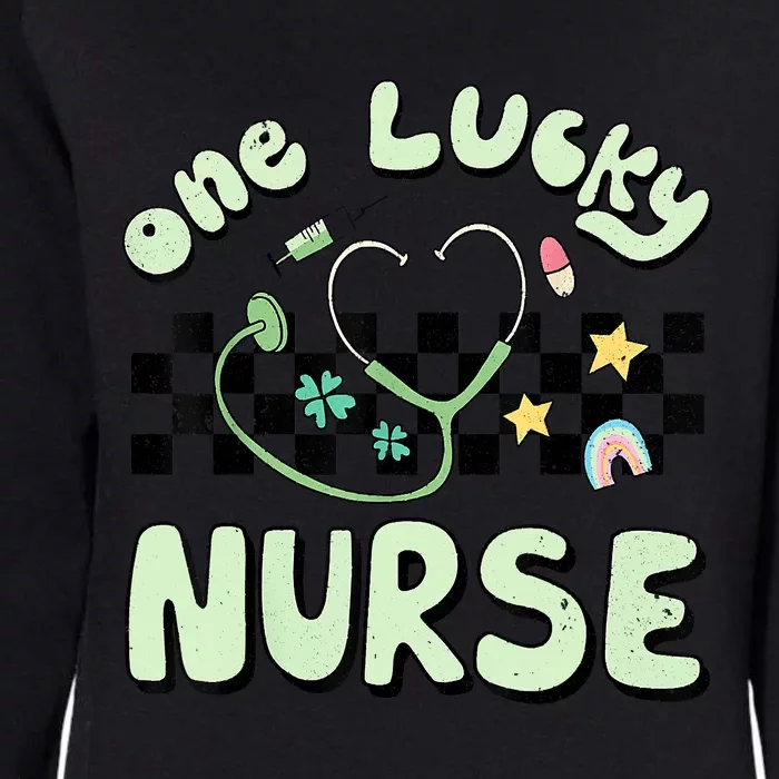 One Lucky Nurse Scrub RN ICU ER St Patricks Day Nurses Womens California Wash Sweatshirt