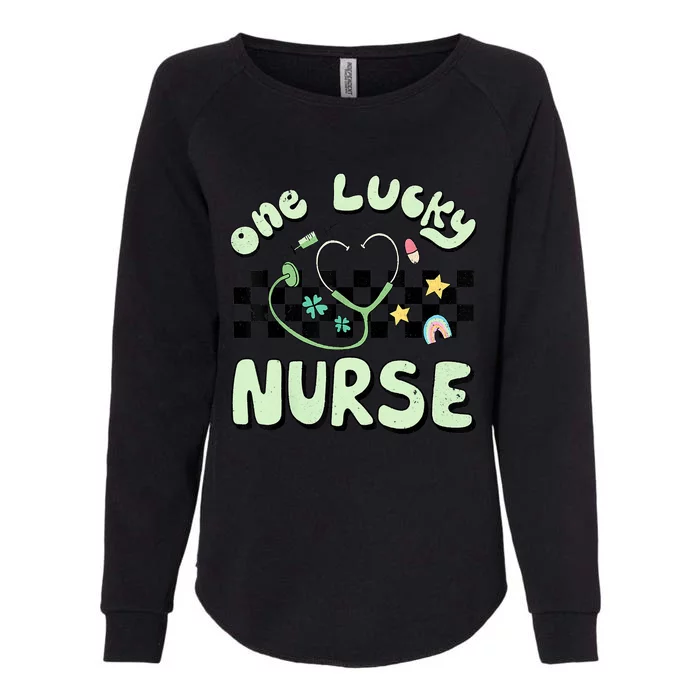 One Lucky Nurse Scrub RN ICU ER St Patricks Day Nurses Womens California Wash Sweatshirt