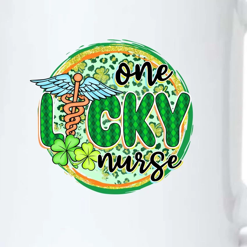 One Lucky Nurse Scrub RN ICU ER St Patricks Day Nurses Women Black Color Changing Mug