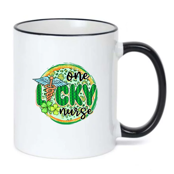 One Lucky Nurse Scrub RN ICU ER St Patricks Day Nurses Women Black Color Changing Mug