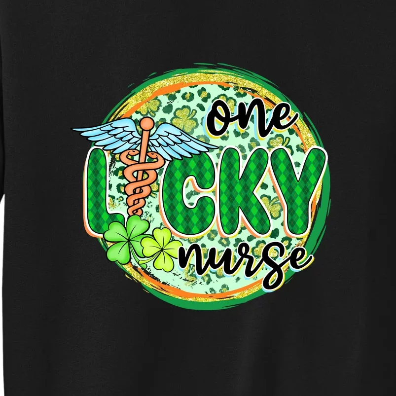 One Lucky Nurse Scrub RN ICU ER St Patricks Day Nurses Women Sweatshirt